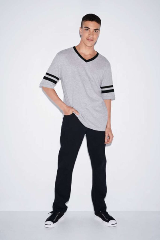 UNISEX POLY-COTTON V-NECK FOOTBALL T-SHIRT - Slika 7