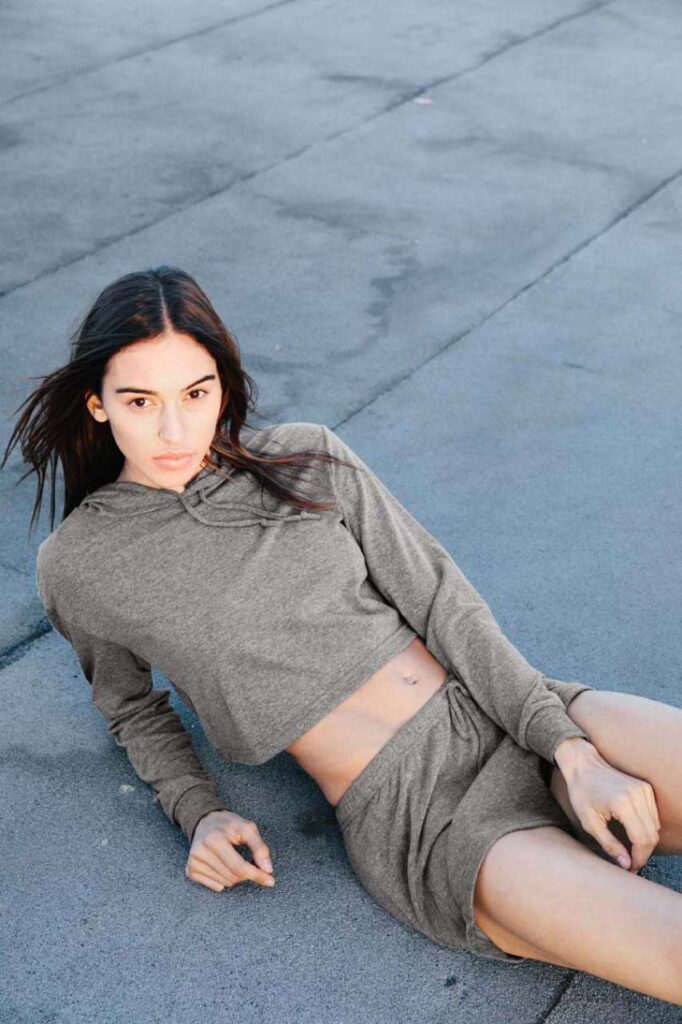WOMEN'S TRI-BLEND CROPPED HOODIE - Slika 4