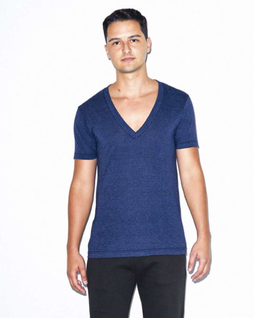 UNISEX TRI-BLEND S/S DEEP V-NECK T-SHIRT - Slika 8