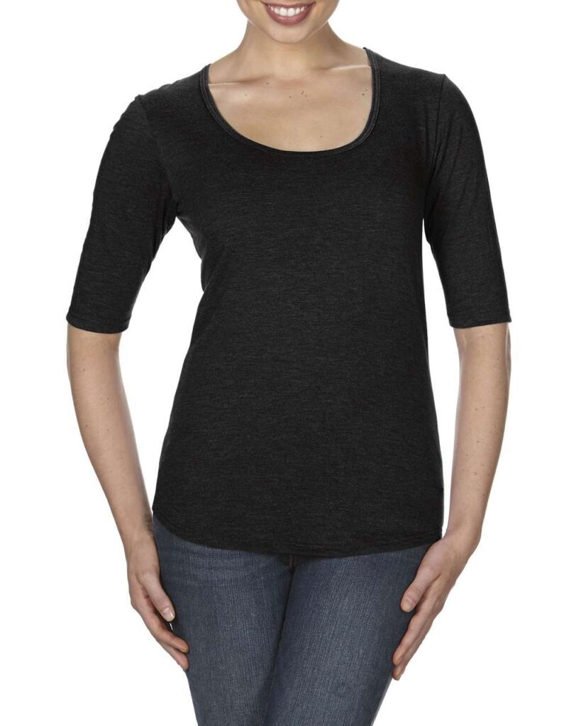 WOMEN’S TRI-BLEND DEEP SCOOP 1/2 SLEEVE TEE - Slika 3