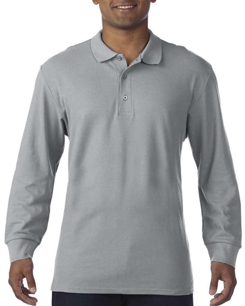 PREMIUM COTTON® ADULT LONG SLEEVE DOUBLE PIQUÉ POLO - Slika 2
