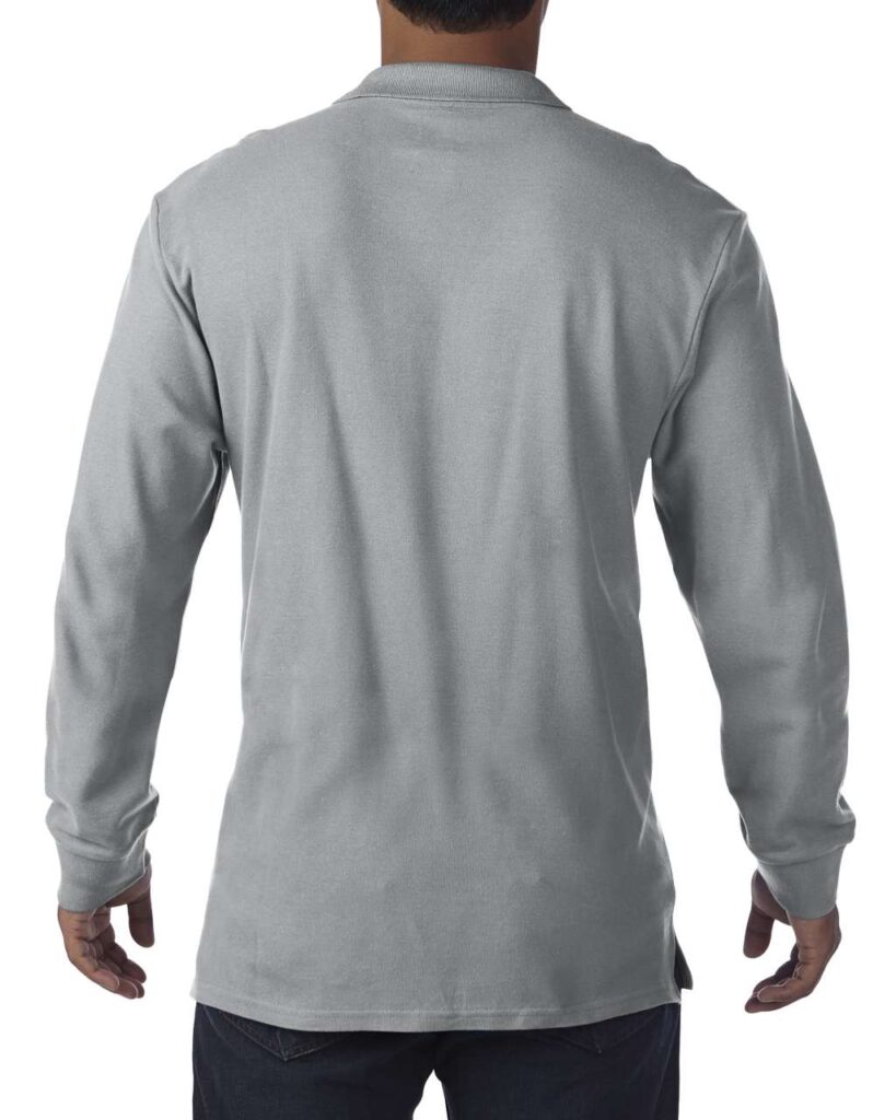 PREMIUM COTTON® ADULT LONG SLEEVE DOUBLE PIQUÉ POLO - Slika 3