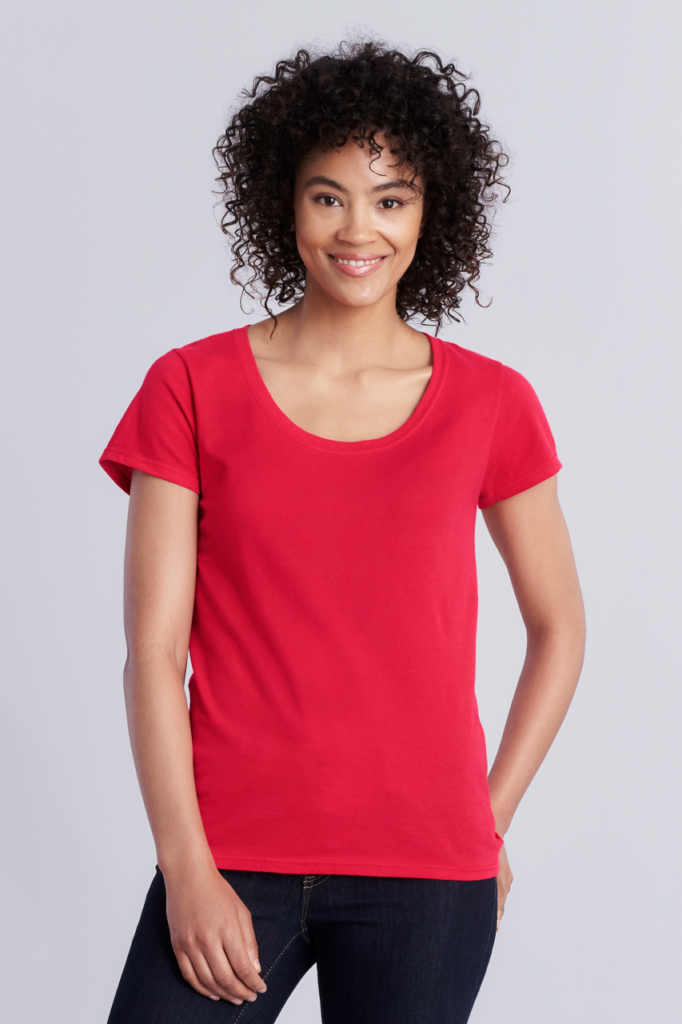 SOFTSTYLE® LADIES' DEEP SCOOP T-SHIRT - Slika 2