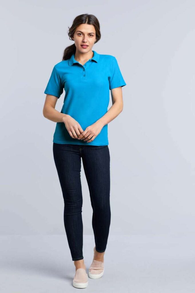 SOFTSTYLE® LADIES' DOUBLE PIQUÉ POLO - Slika 2