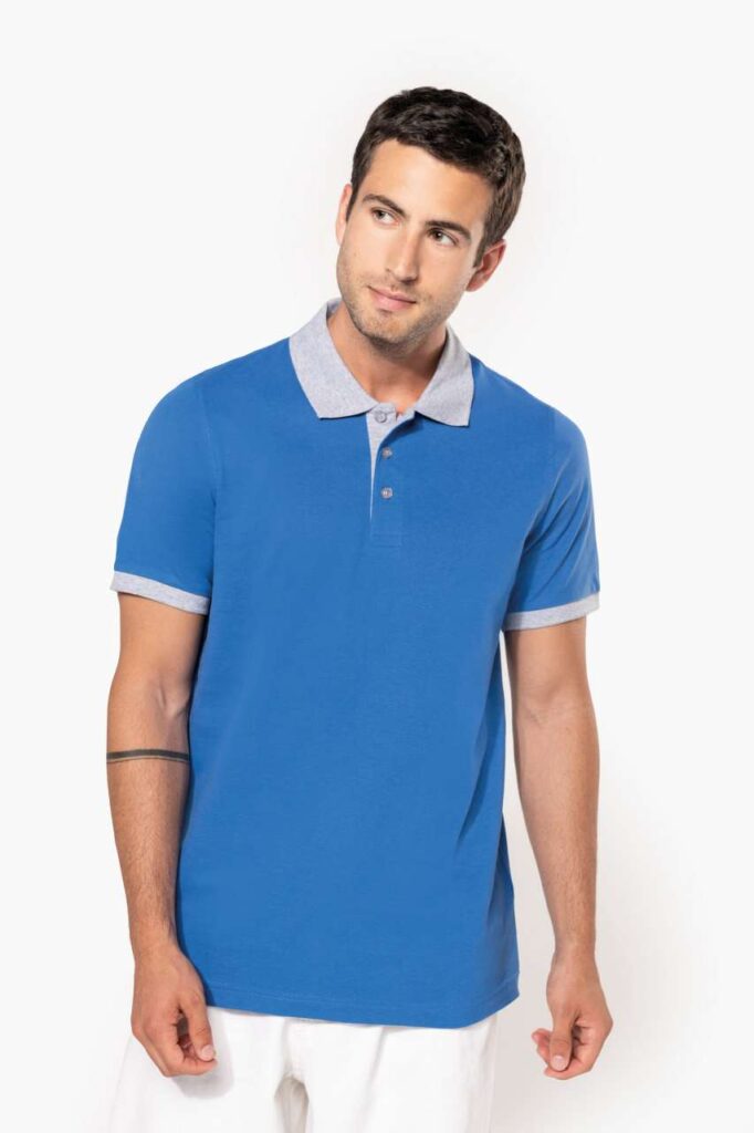 MEN'S TWO-TONE PIQUÉ POLO SHIRT - Slika 2