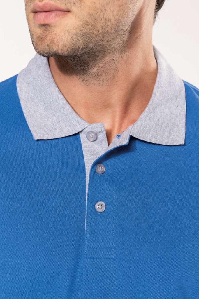 MEN'S TWO-TONE PIQUÉ POLO SHIRT - Slika 4