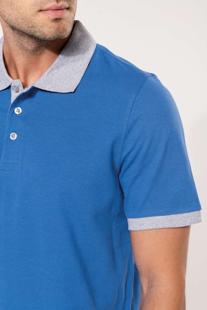 MEN'S TWO-TONE PIQUÉ POLO SHIRT - Slika 5