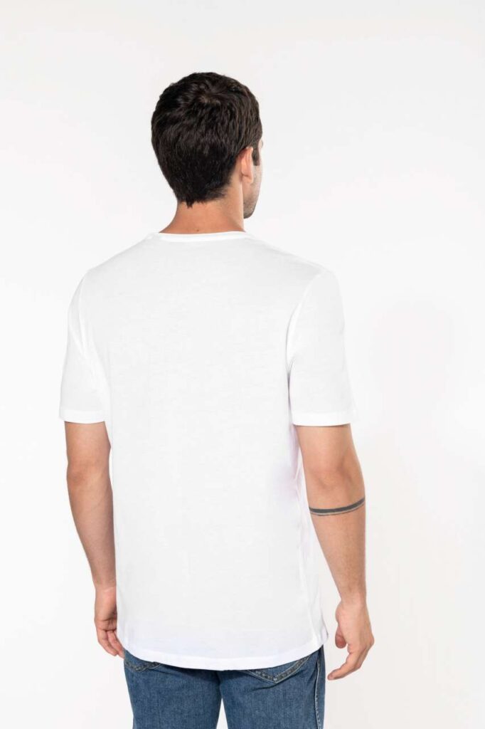 MEN'S SHORT-SLEEVED ORGANIC T-SHIRT WITH RAW EDGE NECKLINE - Slika 3