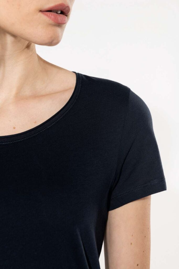 LADIES' SHORT-SLEEVED ORGANIC T-SHIRT WITH RAW EDGE NECKLINE - Slika 6