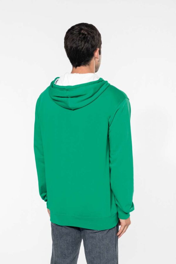 MEN'S CONTRAST HOODED FULL ZIP SWEATSHIRT