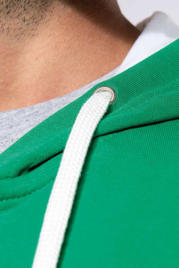MEN'S CONTRAST HOODED FULL ZIP SWEATSHIRT