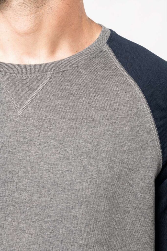 MEN'S TWO-TONE ORGANIC CREW NECK RAGLAN SLEEVE SWEATSHIRT - Slika 4
