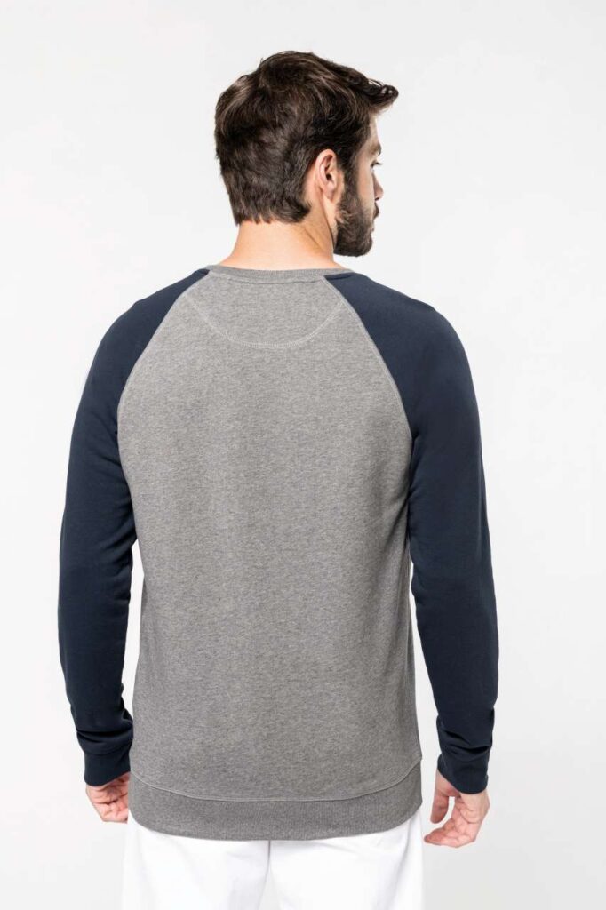 MEN'S TWO-TONE ORGANIC CREW NECK RAGLAN SLEEVE SWEATSHIRT - Slika 5