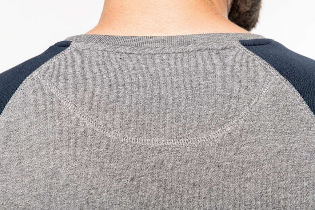 MEN'S TWO-TONE ORGANIC CREW NECK RAGLAN SLEEVE SWEATSHIRT - Slika 7