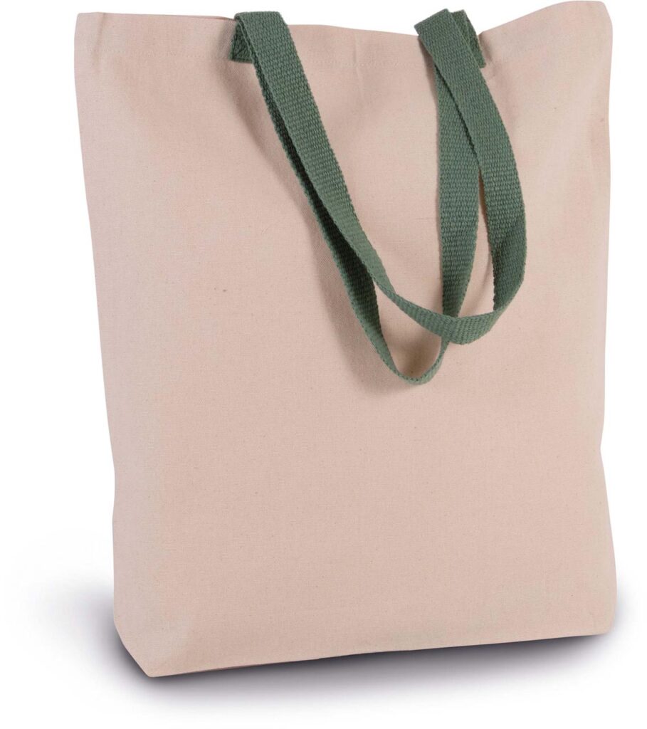 SHOPPER BAG WITH GUSSET AND CONTRAST COLOUR HANDLE - Slika 3