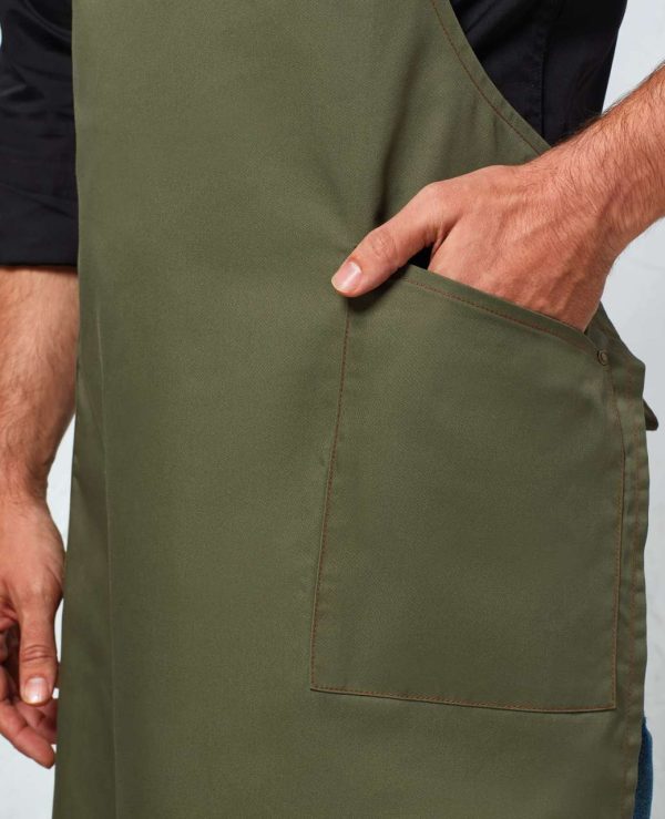 ‘BARLEY’ CONTRAST STITCH SUSTAINABLE BIB APRON