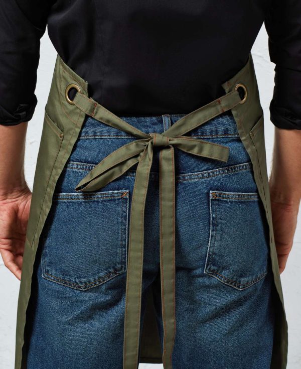 ‘BARLEY’ CONTRAST STITCH SUSTAINABLE BIB APRON