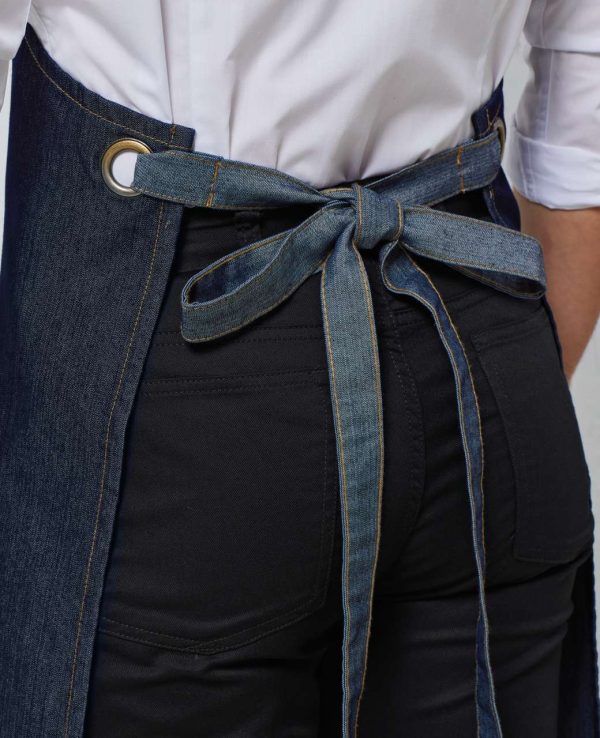 'DOMAIN' CONTRAST DENIM BIB APRON
