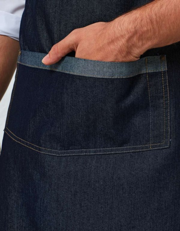 'DOMAIN' CONTRAST DENIM BIB APRON