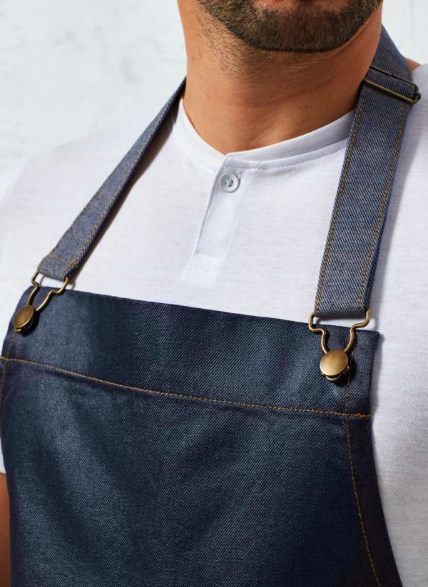 'DISTRICT' WAXED LOOK DENIM BIB APRON