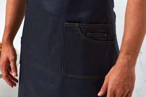 'DISTRICT' WAXED LOOK DENIM BIB APRON