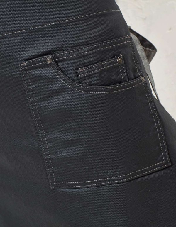 'DIVISION' WAXED LOOK DENIM WAIST APRON