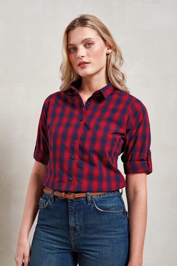 'MULLIGAN' CHECK - WOMEN'S LONG SLEEVE COTTON SHIRT